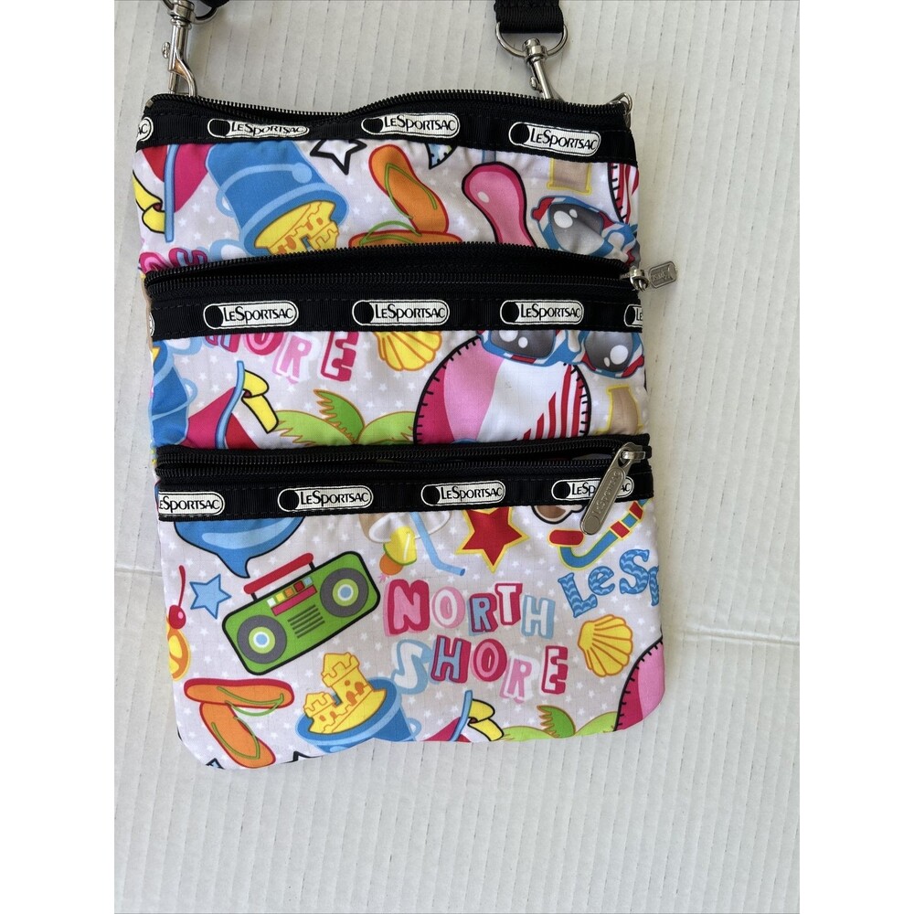 le sportsac, Three Zipper Limited, Edition, Beach Theme Print Crossbody Bag ￼
